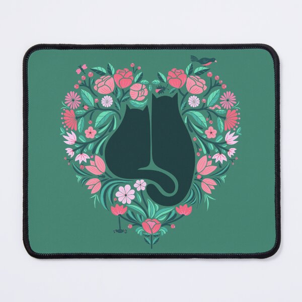 Item preview, I Heart Cats and Flowers (Green Version) designed and sold by littleclyde.
