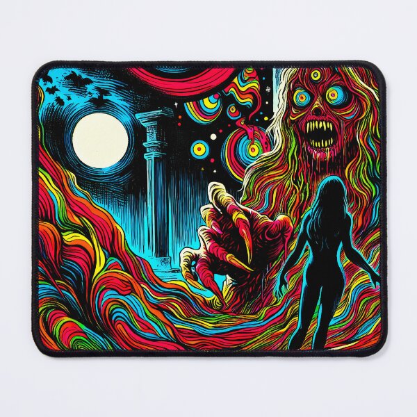 Item preview, Trippy Psychedelic Cosmic Monster Encounter designed and sold by AIPixelMaster.