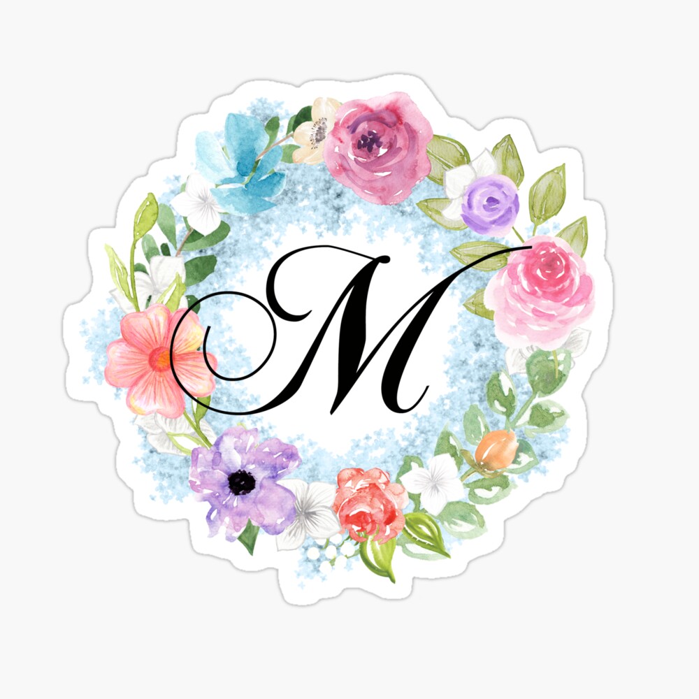 Floral Monogram Watercolor Letter M Postcard for Sale by SaraLoone