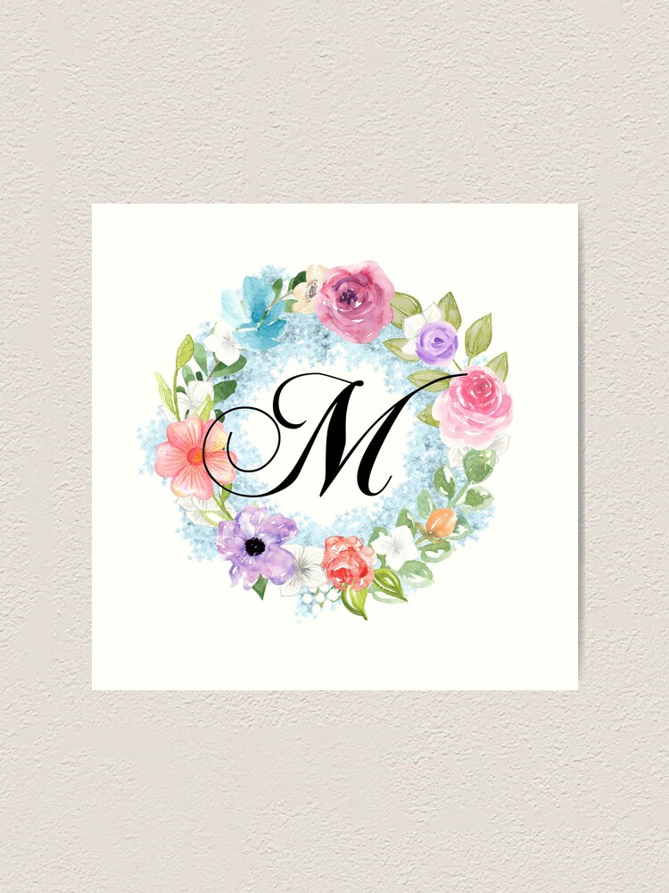 Personalized Monogram Initial Letter V Floral Wreath Artwork Tote