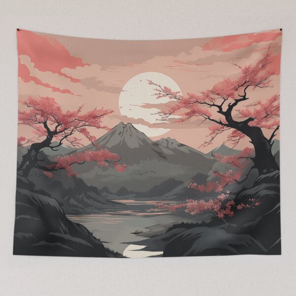 Item preview, Cherry Blossom Landscape designed and sold by LivingArtClips.