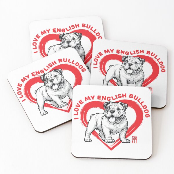 Item preview, I Love My English Bulldog - I Love my dog - Friendly dog designed and sold by ArtProjectShop.