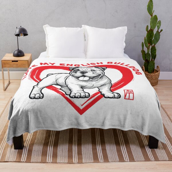 Item preview, I Love My English Bulldog - I Love my dog - Friendly dog designed and sold by ArtProjectShop.