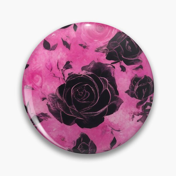 Item preview, Gothic hot pink and black roses love. designed and sold by madhatdesigns.