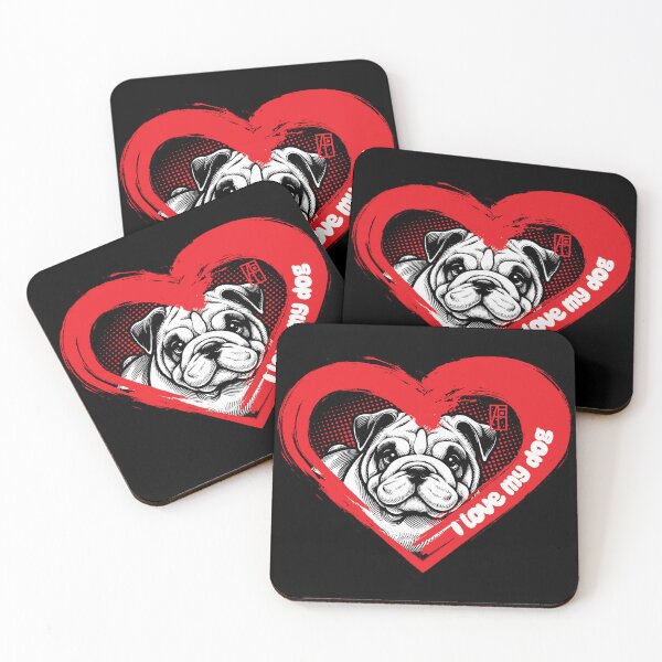 Item preview, I Love My English Bulldog - Friendly dog - I Love my dog designed and sold by ArtProjectShop.