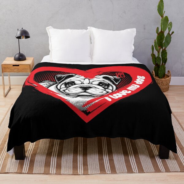 Item preview, I Love My English Bulldog - Friendly dog - I Love my dog designed and sold by ArtProjectShop.