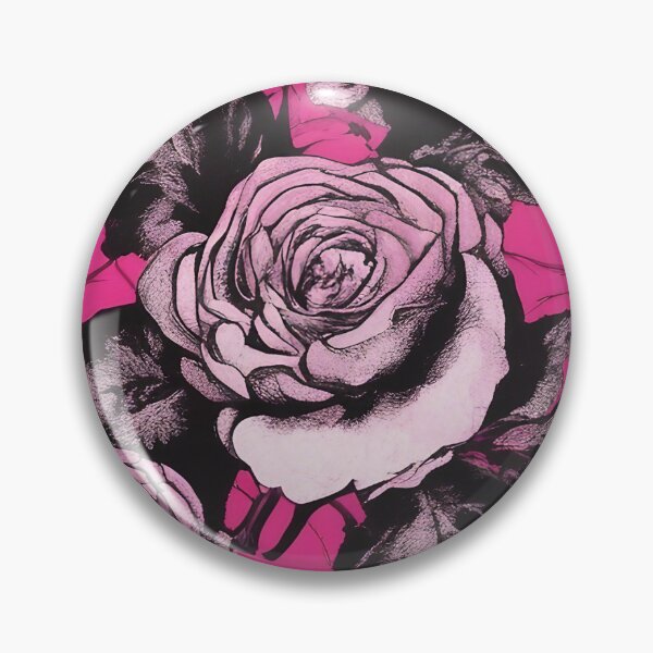 Item preview, Gothic hot pink and black roses love. designed and sold by madhatdesigns.