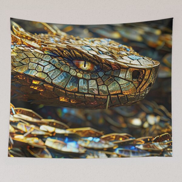 Item preview, Golden Mirrored Dragon Snake designed and sold by OccultDreams.