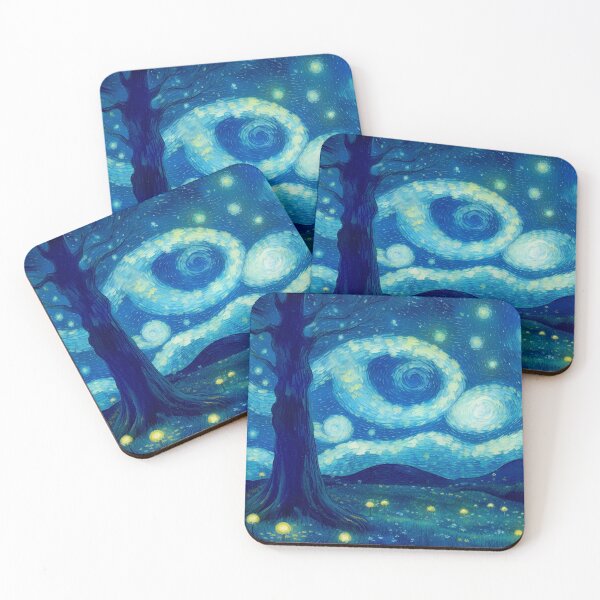 Item preview, Blue Starry Night - Magic Mushroom Forest #40 designed and sold by Scarlet Swan.