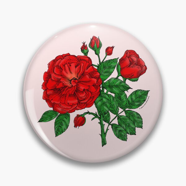 Item preview, Bright Red Flat Rose Bloom Very Full 40+ Petals In 3+ Rows designed and sold by Rachael Taylor.