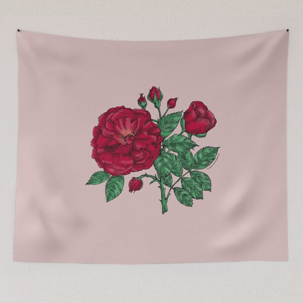 Item preview, Dark Red Flat Rose Bloom Very Full 40+ Petals In 3+ Rows designed and sold by Rachael Taylor.