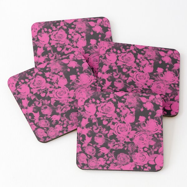 Item preview, Gothic grunge hot pink and black roses love. designed and sold by madhatdesigns.