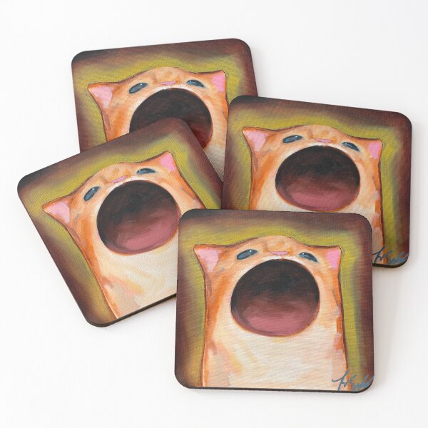 Item preview, Chaotic Orange Pop Cat Oil Painting designed and sold by Art-By-Hanah.