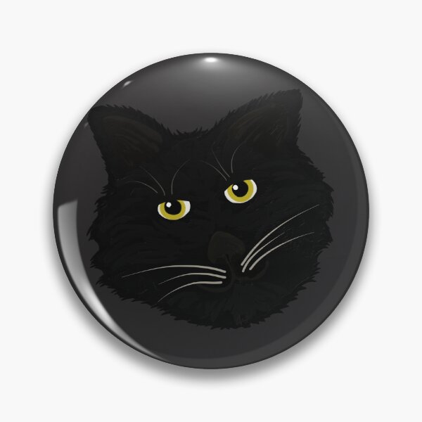 Item preview, Cute Fuzzy Black Cat Whimsical Face designed and sold by CheriesArt.