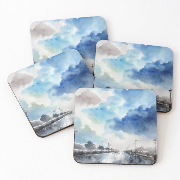 Item preview, Melancholic Watercolor: The Road Under the Rain designed and sold by Theisone.