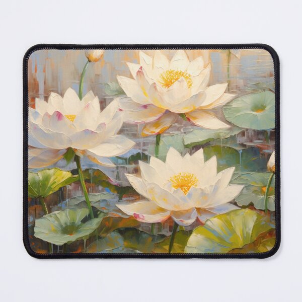 Item preview, Lotus Flower Water Lily II Pond Zen Art Oil Painting designed and sold by acrylicartp.