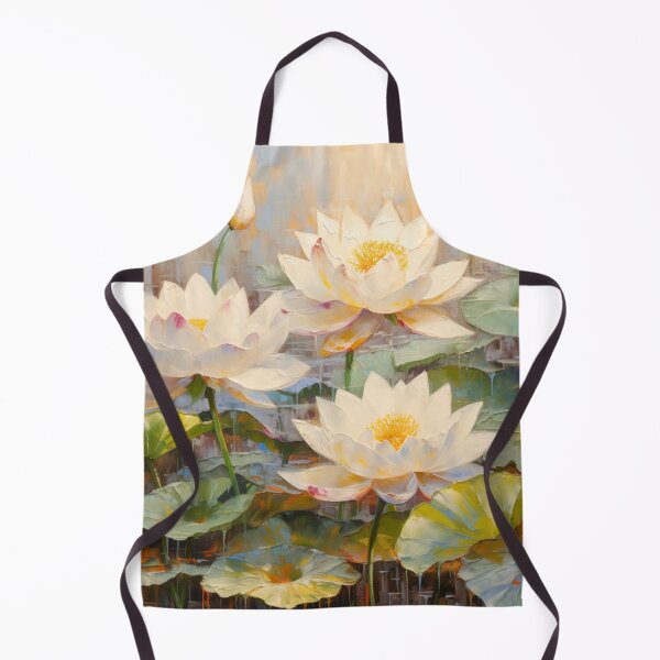 Item preview, Lotus Flower Water Lily II Pond Zen Art Oil Painting designed and sold by acrylicartp.