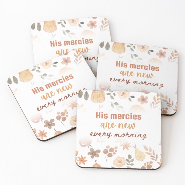 Item preview, His Mercies Are New Every Morning Soft Colors Autumnal Bedspread designed and sold by FreedByJesus.