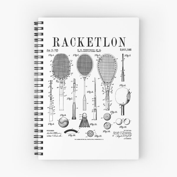 Item preview, Racketlon Player Racket Sports Funny Vintage Patent Print designed and sold by GrandeDuc.