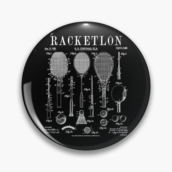 Item preview, Racketlon Player Racket Sports Funny Vintage Patent Print designed and sold by GrandeDuc.