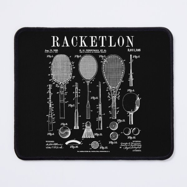 Item preview, Racketlon Player Racket Sports Funny Vintage Patent Print designed and sold by GrandeDuc.