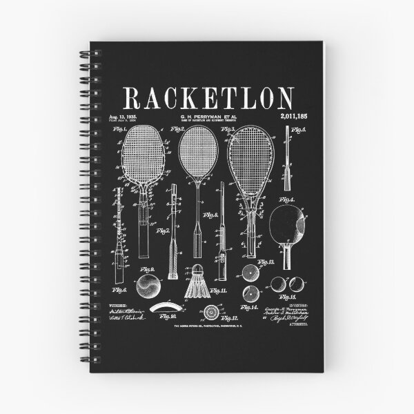Item preview, Racketlon Player Racket Sports Funny Vintage Patent Print designed and sold by GrandeDuc.