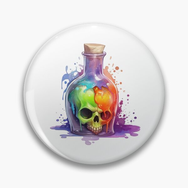 Item preview, Rainbow Skull Spell Jar designed and sold by OutbreakDesigns.