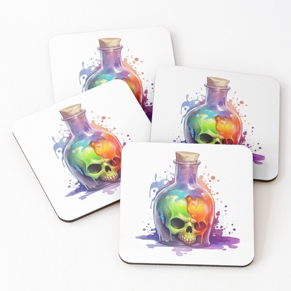 Item preview, Rainbow Skull Spell Jar designed and sold by OutbreakDesigns.