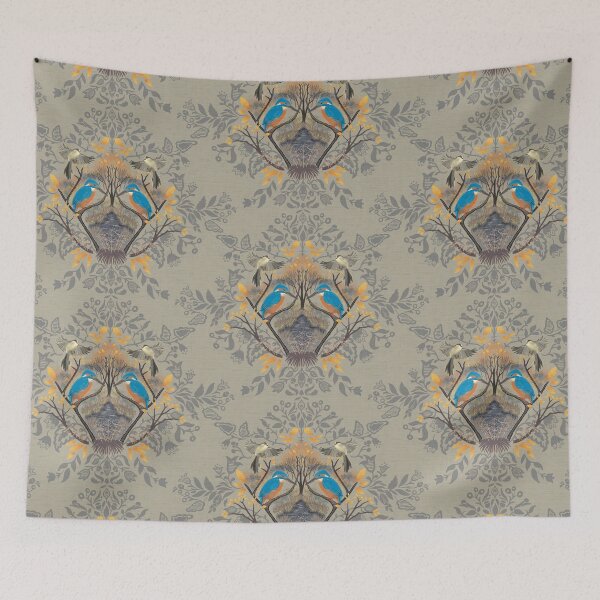 Item preview, Kingfisher Woodland Damask designed and sold by vinpauld.