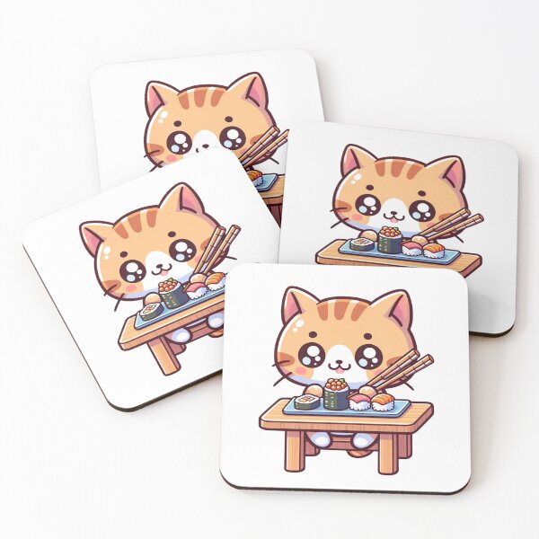 Item preview, Cat Eating Sushi | Sushi | Kawaii | Japanese | Cute designed and sold by ShopCoolStop.