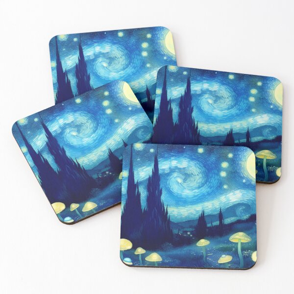 Item preview, Blue Starry Night - Magic Mushroom Forest #42 designed and sold by Scarlet Swan.