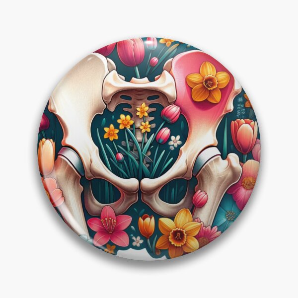 Item preview, Floral Anatomy Artistic Illustration The Pelvis- Die- Cut Sticker designed and sold by mymagicstoreus.
