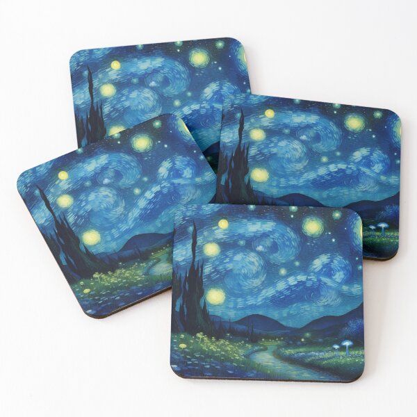 Item preview, Blue Starry Night - Magic Mushroom Forest #43 designed and sold by Scarlet Swan.