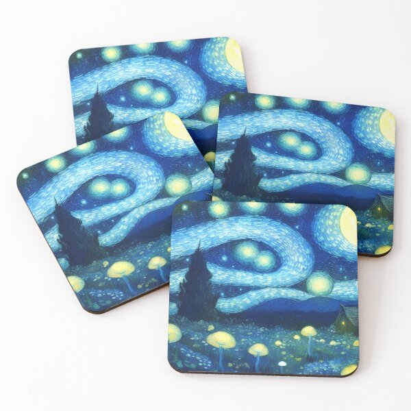 Item preview, Blue Starry Night - Magic Mushroom Forest #44 designed and sold by Scarlet Swan.
