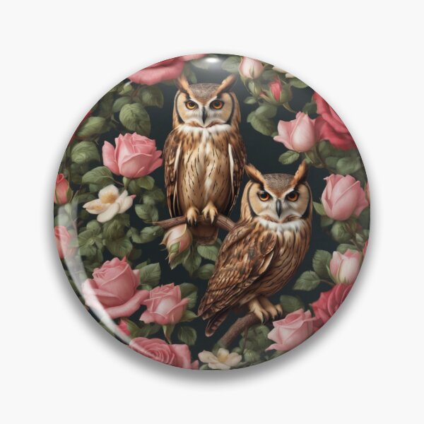 Item preview, Couple Owls Love Roses  designed and sold by BotunPeony.