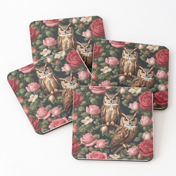 Item preview, Couple Owls Love Roses  designed and sold by BotunPeony.