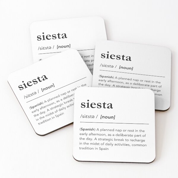 Item preview, Siesta definition. Siesta meaning. Meaning of siesta. Gift for spanish teacher. Spanish words with english designed and sold by lagunaklein.