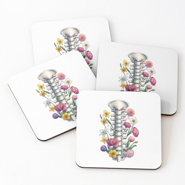 Item preview,  Floral Anatomy Artistic Illustration The Spine- Die- Cut Sticker  designed and sold by mymagicstoreus.