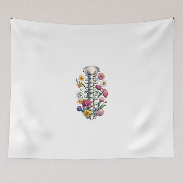 Item preview,  Floral Anatomy Artistic Illustration The Spine- Die- Cut Sticker  designed and sold by mymagicstoreus.