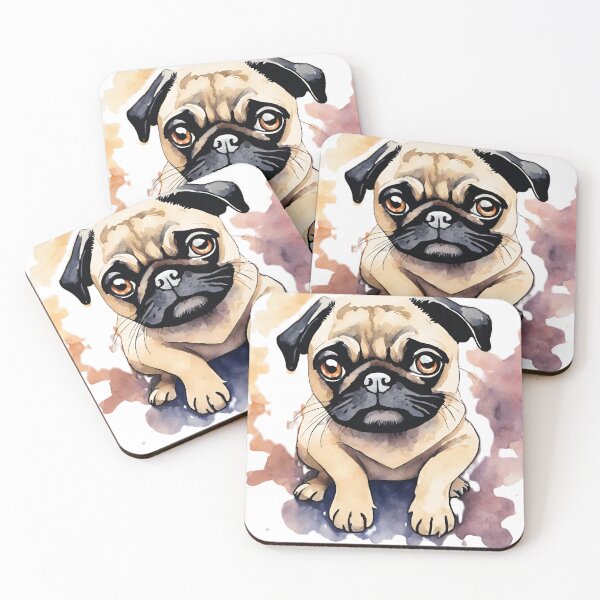 Item preview, pug in watercolors designed and sold by VanyAshop.
