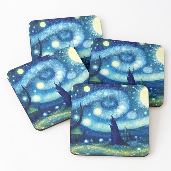 Item preview, Blue Starry Night - Magic Mushroom Forest #45 designed and sold by Scarlet Swan.