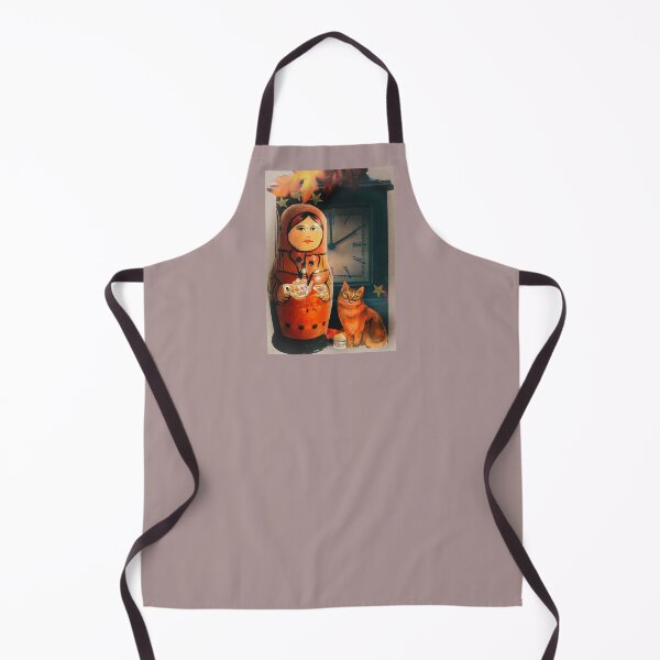 Item preview, Vintage Russian Nesting Doll and Cat Portrait - 'Time for Tea' designed and sold by Nikki Fortuin Arts & Crafts.