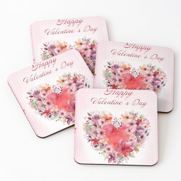 Item preview, Valentine card with watercolor red  Heart and flowers St Valentine's Day postcard designed and sold by Createya.