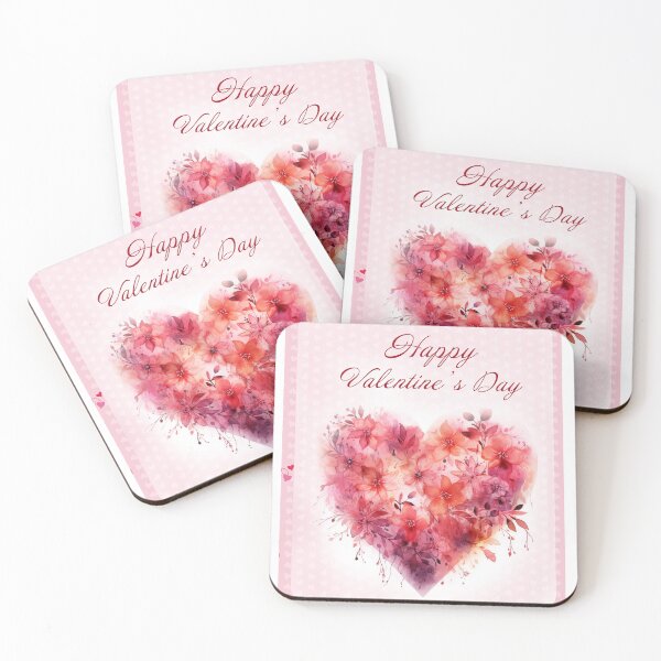 Item preview, Happy Valentine's day card with watercolor red  Heart and flowers St Valentine's Day postcard designed and sold by Createya.