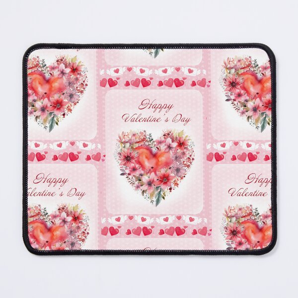 Item preview, Happy Valentine's day card with watercolor red  Heart and flowers St Valentine's Day postcard designed and sold by Createya.