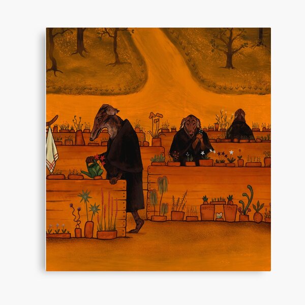 Garden of borzoi Canvas Print
