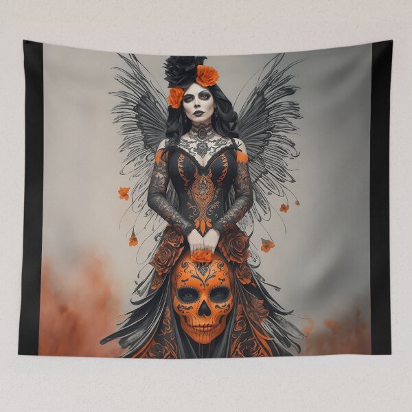 Item preview, Elegant gorgeous La Calavera Catrina, Lady of the afterlife, the Elegant Skull designed and sold by Fantasymachine.