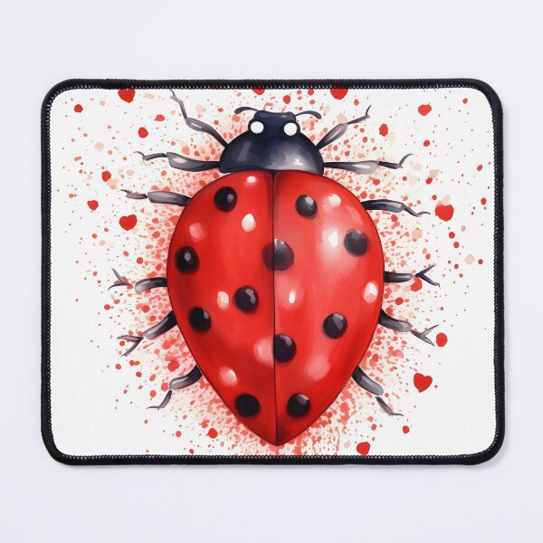 Item preview, Ladybug surrounded by hearts hand drawing designed and sold by dcrc.