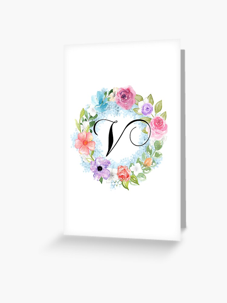 Monogram Letter V Wooden Sign Watercolor Blue Letter Rose Flower Plaque  Inspired Monogram Farmhouse …See more Monogram Letter V Wooden Sign  Watercolor