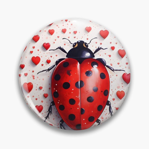 Item preview, Ladybug surrounded by hearts hand drawing designed and sold by dcrc.